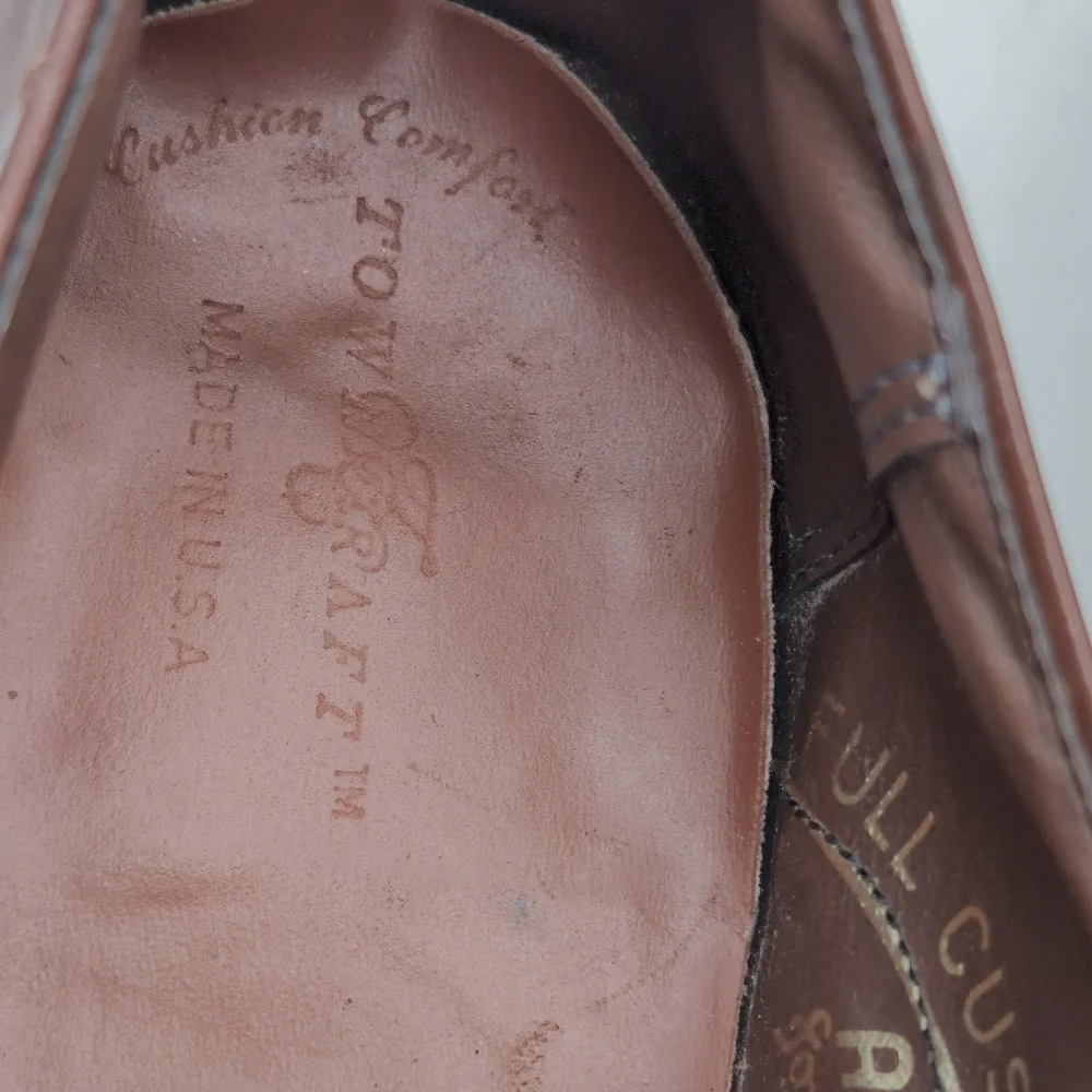 Vintage Towncraft USA Sz 12 Classic Brown Leather Men's Shoes